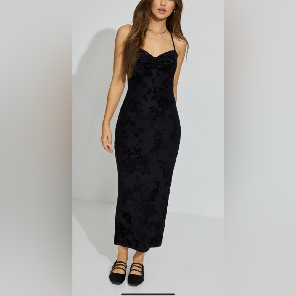 Elegant Black Floral Dress